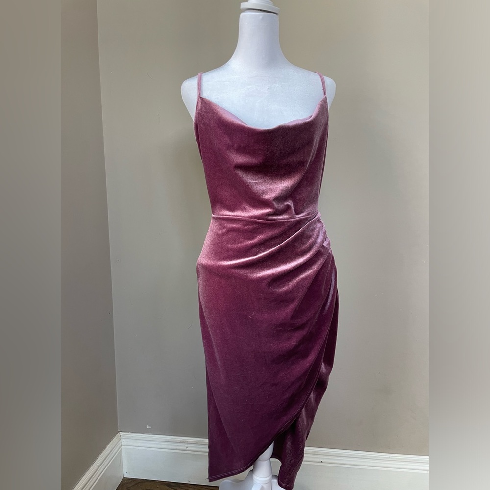 Dark mauve velvet dress